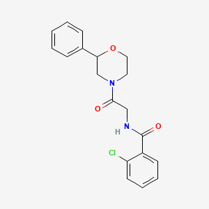 molecular formula C19H19ClN2O3 B2555304 2-chloro-N-(2-oxo-2-(2-phenylmorpholino)ethyl)benzamide CAS No. 954068-26-9