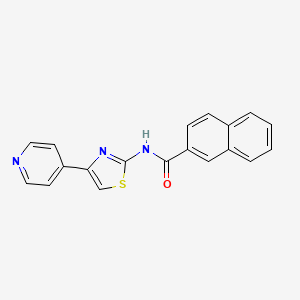 molecular formula C19H13N3OS B2555306 N-(4-(pyridin-4-yl)thiazol-2-yl)-2-naphthamide CAS No. 393839-11-7
