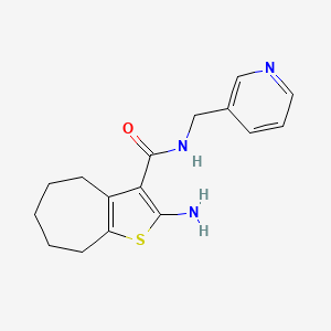 molecular formula C16H19N3OS B2555309 2-氨基-N-(吡啶-3-基甲基)-5,6,7,8-四氢-4H-环庚并[b]噻吩-3-甲酰胺 CAS No. 522597-98-4