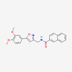 molecular formula C23H20N2O4 B2555314 N-((5-(3,4-二甲氧基苯基)异恶唑-3-基)甲基)-2-萘酰胺 CAS No. 952970-42-2