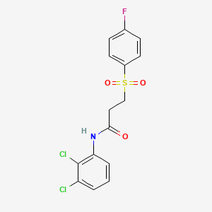 molecular formula C15H12Cl2FNO3S B2555316 N-(2,3-dichlorophenyl)-3-(4-fluorobenzenesulfonyl)propanamide CAS No. 895450-42-7