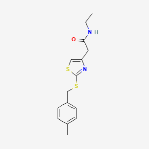 molecular formula C15H18N2OS2 B2555327 N-ethyl-2-(2-((4-methylbenzyl)thio)thiazol-4-yl)acetamide CAS No. 953987-68-3