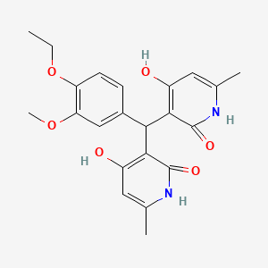 molecular formula C22H24N2O6 B2555331 3,3'-((4-ethoxy-3-methoxyphenyl)methylene)bis(4-hydroxy-6-methylpyridin-2(1H)-one) CAS No. 873570-87-7