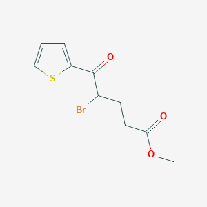 molecular formula C10H11BrO3S B2555332 Methyl 4-bromo-5-oxo-5-(thiophen-2-yl)pentanoate CAS No. 1215564-06-9