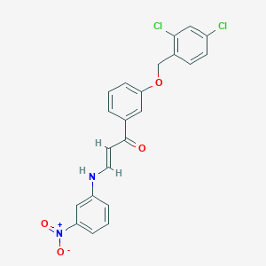 (E)-1-[3-[(2,4-dichlorophenyl)methoxy]phenyl]-3-(3-nitroanilino)prop-2-en-1-one