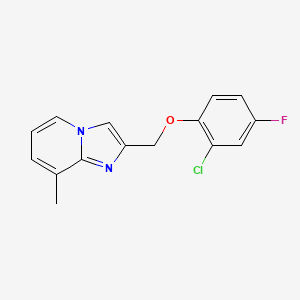 molecular formula C15H12ClFN2O B2555347 2-(2-Chloro-4-fluorophenoxymethyl)-8-methylimidazo[1,2-a]pyridine CAS No. 871218-91-6