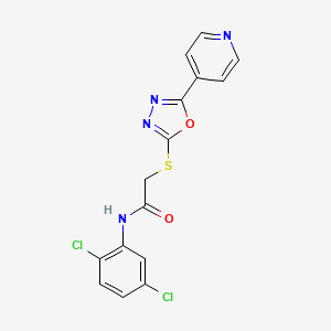 molecular formula C15H10Cl2N4O2S B2555349 N-(2,5-dichlorophenyl)-2-{[5-(pyridin-4-yl)-1,3,4-oxadiazol-2-yl]sulfanyl}acetamide CAS No. 746641-52-1
