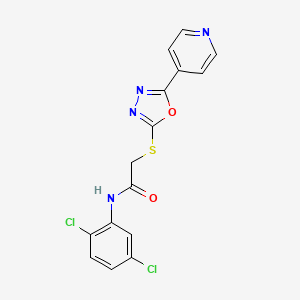 molecular formula C15H10Cl2N4O2S B2555349 N-(2,5-dichlorophenyl)-2-[(5-pyridin-4-yl-1,3,4-oxadiazol-2-yl)sulfanyl]acetamide CAS No. 746641-52-1