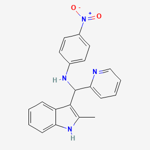 N-[(2-methyl-1H-indol-3-yl)(pyridin-2-yl)methyl]-4-nitroaniline