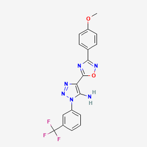 molecular formula C18H13F3N6O2 B2555373 4-(3-(4-methoxyphenyl)-1,2,4-oxadiazol-5-yl)-1-(3-(trifluoromethyl)phenyl)-1H-1,2,3-triazol-5-amine CAS No. 892746-37-1