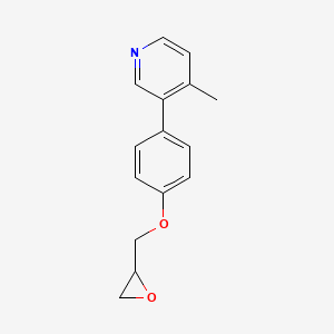 molecular formula C15H15NO2 B2555374 4-甲基-3-[4-(环氧-2-基甲氧基)苯基]吡啶 CAS No. 2411274-95-6