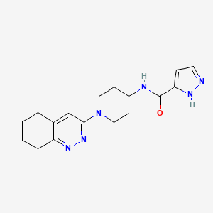 molecular formula C17H22N6O B2555375 N-(1-(5,6,7,8-四氢环辛诺林-3-基)哌啶-4-基)-1H-吡唑-3-甲酰胺 CAS No. 2034411-48-6