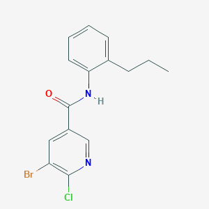 molecular formula C15H14BrClN2O B2555380 5-bromo-6-chloro-N-(2-propylphenyl)pyridine-3-carboxamide CAS No. 2094626-69-2