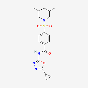 molecular formula C19H24N4O4S B2555386 N-(5-cyclopropyl-1,3,4-oxadiazol-2-yl)-4-(3,5-dimethylpiperidin-1-yl)sulfonylbenzamide CAS No. 850935-94-3