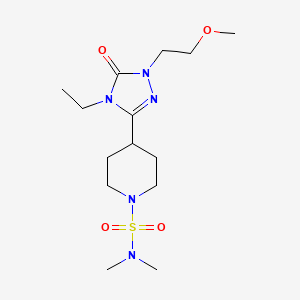 molecular formula C14H27N5O4S B2555387 4-(4-乙基-1-(2-甲氧基乙基)-5-氧代-4,5-二氢-1H-1,2,4-三唑-3-基)-N,N-二甲基哌啶-1-磺酰胺 CAS No. 1797288-25-5