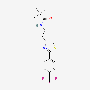 molecular formula C17H19F3N2OS B2555389 N-(2-(2-(4-(三氟甲基)苯基)噻唑-4-基)乙基)叔丁酰胺 CAS No. 896374-93-9