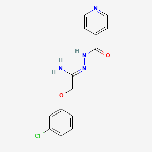 molecular formula C14H13ClN4O2 B2555390 2-(3-chlorophenoxy)-N'-isonicotinoylethanehydrazonamide CAS No. 261362-99-6