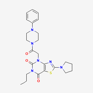 molecular formula C24H30N6O3S B2555391 N-[4-({[5-(1,3-benzodioxol-5-yl)-1,3,4-oxadiazol-2-yl]methyl}thio)phenyl]-3-methylthiophene-2-carboxamide CAS No. 1115982-58-5