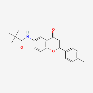 molecular formula C21H21NO3 B2555393 2,2-dimethyl-N-[2-(4-methylphenyl)-4-oxo-4H-chromen-6-yl]propanamide CAS No. 923679-45-2