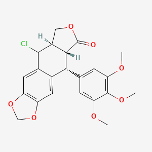 molecular formula C22H21ClO7 B2555395 (5R)-5,8,8abeta,9-Tetrahydro-9xi-chloro-5-(3,4,5-trimethoxyphenyl)furo[3',4':6,7]naphtho[2,3-d]-1,3-dioxole-6(5aalphaH)-one CAS No. 222303-75-5