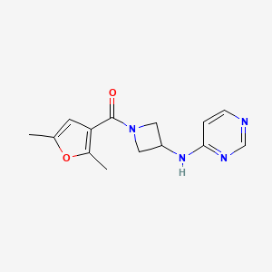 molecular formula C14H16N4O2 B2555403 N-[1-(2,5-dimethylfuran-3-carbonyl)azetidin-3-yl]pyrimidin-4-amine CAS No. 2097883-40-2
