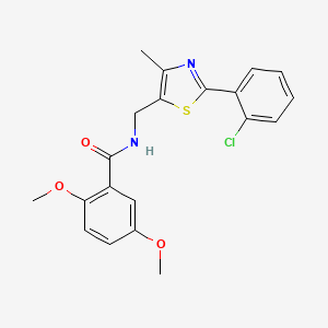 molecular formula C20H19ClN2O3S B2555404 N-((2-(2-chlorophenyl)-4-methylthiazol-5-yl)methyl)-2,5-dimethoxybenzamide CAS No. 1421478-42-3