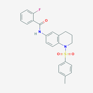 molecular formula C23H21FN2O3S B2555405 2-fluoro-N-(1-tosyl-1,2,3,4-tetrahydroquinolin-6-yl)benzamide CAS No. 942006-54-4