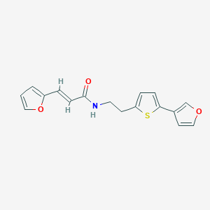 molecular formula C17H15NO3S B2555406 (E)-3-(furan-2-yl)-N-(2-(5-(furan-3-yl)thiophen-2-yl)ethyl)acrylamide CAS No. 2035003-41-7