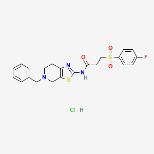 N-(5-benzyl-4,5,6,7-tetrahydrothiazolo[5,4-c]pyridin-2-yl)-3-((4-fluorophenyl)sulfonyl)propanamide hydrochloride