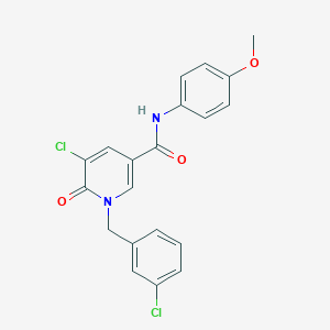 molecular formula C20H16Cl2N2O3 B2555414 5-chloro-1-(3-chlorobenzyl)-N-(4-methoxyphenyl)-6-oxo-1,6-dihydro-3-pyridinecarboxamide CAS No. 338977-35-8
