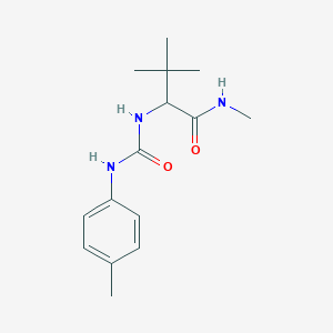 molecular formula C15H23N3O2 B2555419 N,3,3-trimethyl-2-[(4-toluidinocarbonyl)amino]butanamide CAS No. 477768-35-7