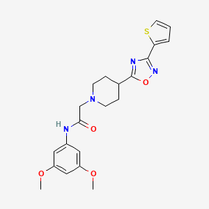 molecular formula C21H24N4O4S B2555423 N-(3,5-dimethoxyphenyl)-2-(4-(3-(thiophen-2-yl)-1,2,4-oxadiazol-5-yl)piperidin-1-yl)acetamide CAS No. 1251646-56-6