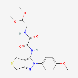 molecular formula C18H22N4O5S B2555424 N-(2,2-dimethoxyethyl)-N'-[2-(4-methoxyphenyl)-2H,4H,6H-thieno[3,4-c]pyrazol-3-yl]ethanediamide CAS No. 900010-02-8