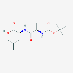 molecular formula C14H26N2O5 B2555426 (2S)-4-Methyl-2-[[(2R)-2-[(2-methylpropan-2-yl)oxycarbonylamino]propanoyl]amino]pentanoic acid CAS No. 2381486-17-3