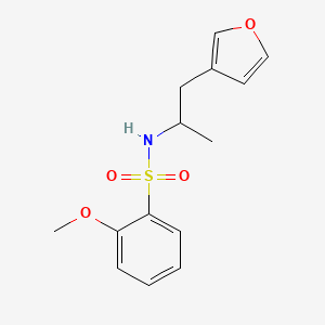 molecular formula C14H17NO4S B2555428 N-(1-(furan-3-yl)propan-2-yl)-2-methoxybenzenesulfonamide CAS No. 1795302-18-9