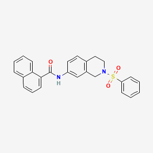 N-(2-(phenylsulfonyl)-1,2,3,4-tetrahydroisoquinolin-7-yl)-1-naphthamide