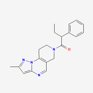 molecular formula C20H22N4O B2555433 1-(4-Methyl-2,3,7,11-tetrazatricyclo[7.4.0.02,6]trideca-1(9),3,5,7-tetraen-11-yl)-2-phenylbutan-1-one CAS No. 1797643-95-8