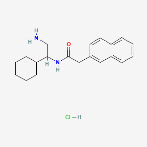 molecular formula C20H27ClN2O B2555439 N-(2-Amino-1-cyclohexylethyl)-2-naphthalen-2-ylacetamide;hydrochloride CAS No. 1571963-41-1