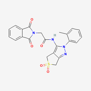 molecular formula C22H18N4O5S B2555441 N-(5,5-dioxido-2-(o-tolyl)-4,6-dihydro-2H-thieno[3,4-c]pyrazol-3-yl)-2-(1,3-dioxoisoindolin-2-yl)acetamide CAS No. 893942-96-6