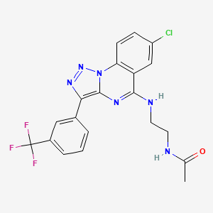molecular formula C20H16ClF3N6O B2555447 N-[2-({7-Chloro-3-[3-(trifluoromethyl)phenyl]-[1,2,3]triazolo[1,5-A]quinazolin-5-YL}amino)ethyl]acetamide CAS No. 899949-55-4