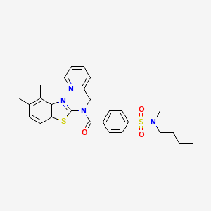 molecular formula C27H30N4O3S2 B2555449 4-(N-butyl-N-methylsulfamoyl)-N-(4,5-dimethylbenzo[d]thiazol-2-yl)-N-(pyridin-2-ylmethyl)benzamide CAS No. 922870-83-5