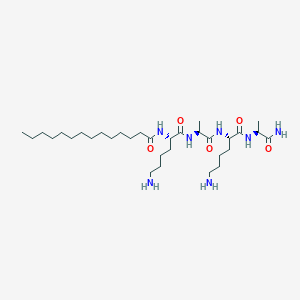 molecular formula C32H63N7O5 B2555451 N2-(1-Oxotetradecyl)-L-lysyl-L-alanyl-L-lysyl-L-alaninamide CAS No. 959610-24-3