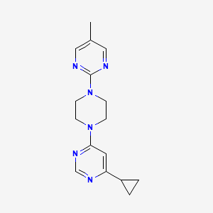 molecular formula C16H20N6 B2555459 2-[4-(6-Cyclopropylpyrimidin-4-yl)piperazin-1-yl]-5-methylpyrimidine CAS No. 2380168-90-9