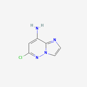 molecular formula C6H5ClN4 B2555462 6-Chloroimidazo[1,2-b]pyridazin-8-amine CAS No. 1161847-36-4