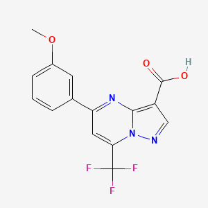 molecular formula C15H10F3N3O3 B2555466 5-(3-Methoxyphenyl)-7-(trifluoromethyl)pyrazolo[1,5-a]pyrimidine-3-carboxylic acid CAS No. 797809-13-3