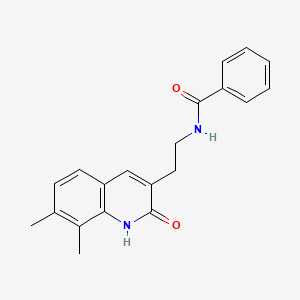 B2555468 N-(2-(7,8-dimethyl-2-oxo-1,2-dihydroquinolin-3-yl)ethyl)benzamide CAS No. 851407-88-0