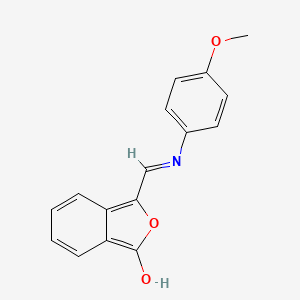 molecular formula C16H13NO3 B2555471 3-[(4-methoxyanilino)methylene]-2-benzofuran-1(3H)-one CAS No. 303995-61-1