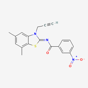 N-(5,7-dimethyl-3-prop-2-ynyl-1,3-benzothiazol-2-ylidene)-3-nitrobenzamide