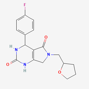 4-(4-fluorophenyl)-6-((tetrahydrofuran-2-yl)methyl)-3,4,6,7-tetrahydro-1H-pyrrolo[3,4-d]pyrimidine-2,5-dione