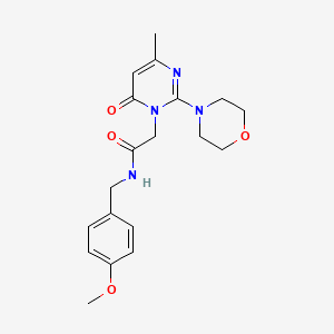molecular formula C19H24N4O4 B2555489 N-(4-methoxybenzyl)-2-(4-methyl-2-morpholin-4-yl-6-oxopyrimidin-1(6H)-yl)acetamide CAS No. 1251707-70-6